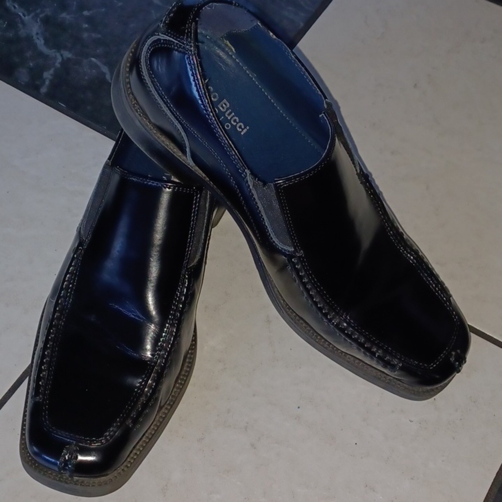 Bacco Bucci Black Leather Loafer Dress Shoes